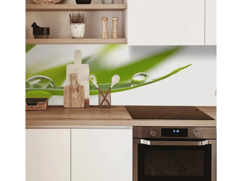 MySpotti Küchenrückwand Profix Cucina Dew Drop 160 x 60 cm Grasgrün< Küchenrückwände