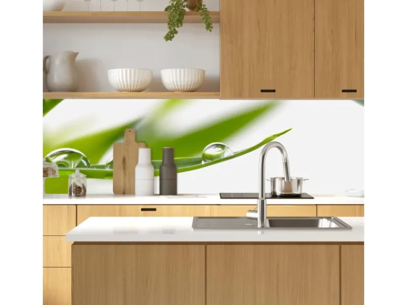 MySpotti Küchenrückwand Profix Cucina Dew Drop 160 x 60 cm Grasgrün< Küchenrückwände