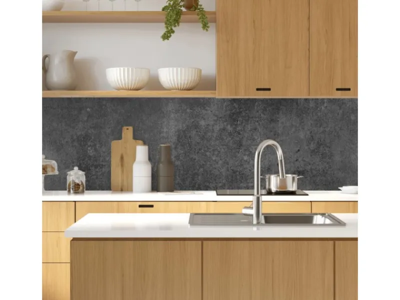 Best MySpotti Küchenrückwand Profix Cucina Concrete Black 100 x 60 cm Grau-Schwarz