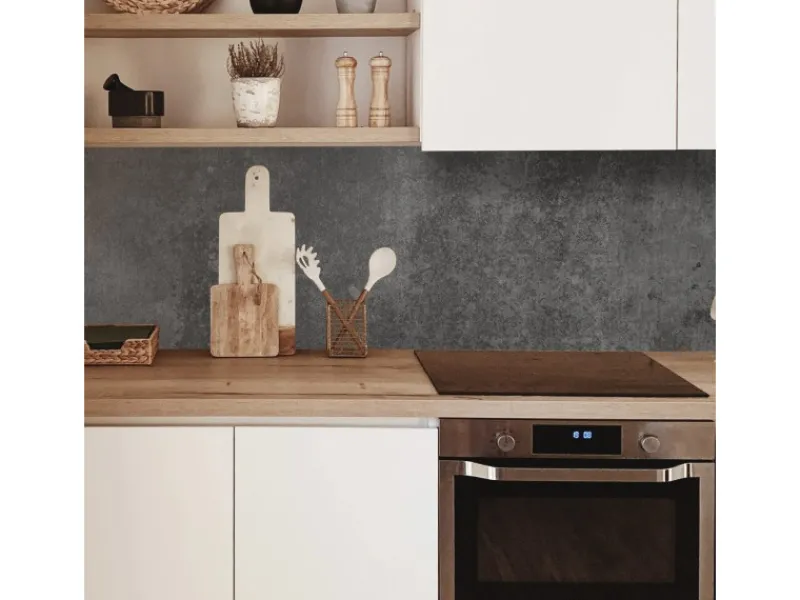 Best MySpotti Küchenrückwand Profix Cucina Concrete Black 100 x 60 cm Grau-Schwarz