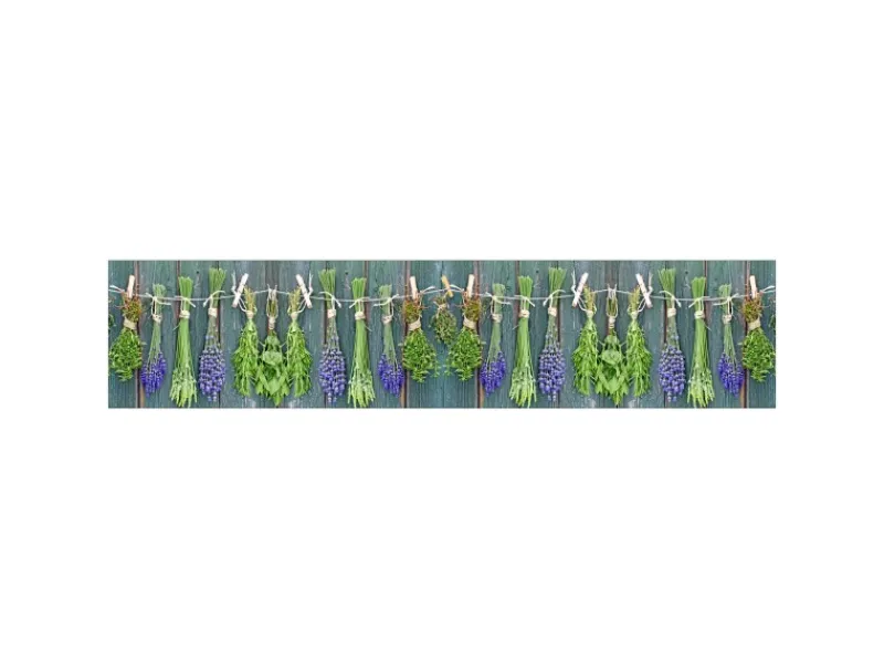 Küchenrückwände<MySpotti Küchenrückwand Profix Cucina Kräuter Provence 270 x 60 cm Grün-Blau