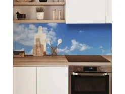 Discount MySpotti Küchenrückwand Profix Cucina Himmel 210 x 60 cm Hellblau-Weiß