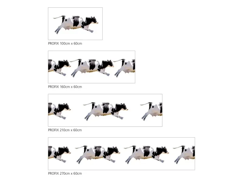 Küchenrückwände<MySpotti Küchenrückwand Profix Cucina Fliegende Kuh 160 x 60 cm Schwarz-Weiß