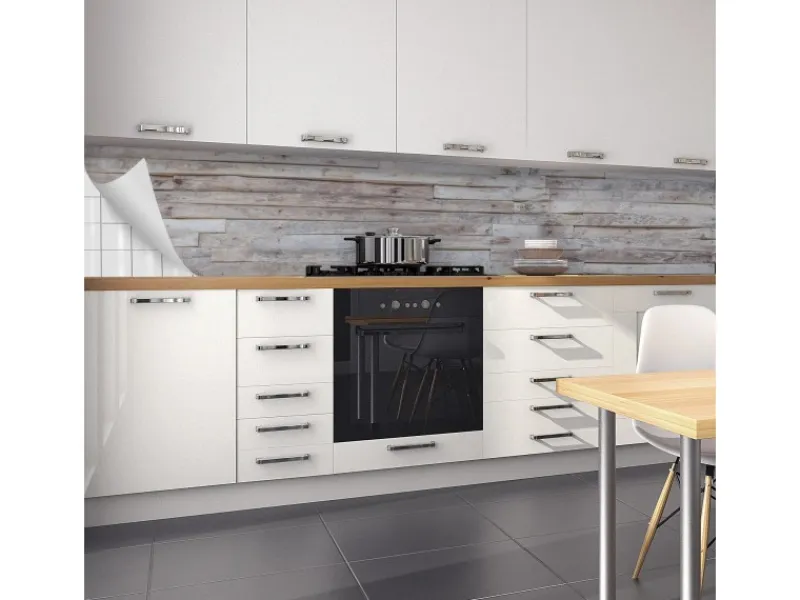 Küchenrückwände<Myspotti Küchenrückwandfolie Wood Planks Selbstklebend 450 cm x 60 cm