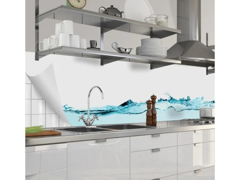 Küchenrückwände<Myspotti Küchenrückwandfolie Wasser Selbstklebend 280 cm x 60 cm