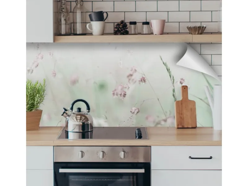 Myspotti Küchenrückwandfolie Wildblumen Selbstklebend 220 cm x 60 cm< Küchenrückwände