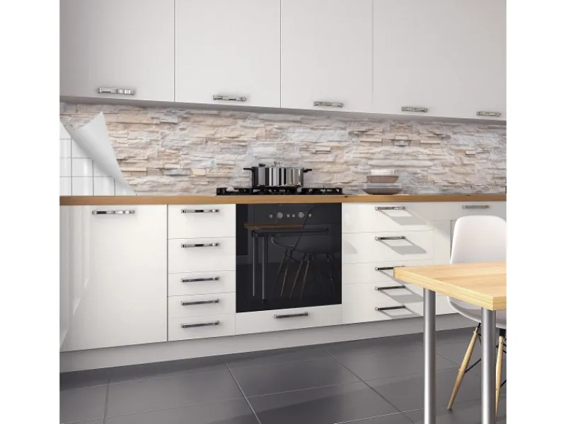 Küchenrückwände<Myspotti Küchenrückwandfolie Bruchsteinwand Beige Selbstklebend 450 cm x 60 cm