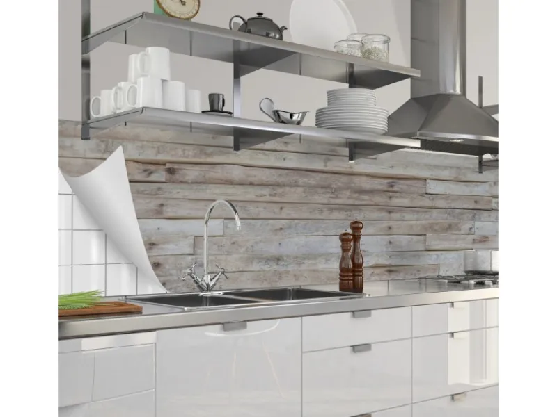 Küchenrückwände<Myspotti Küchenrückwandfolie Wood Planks Selbstklebend 280 cm x 60 cm