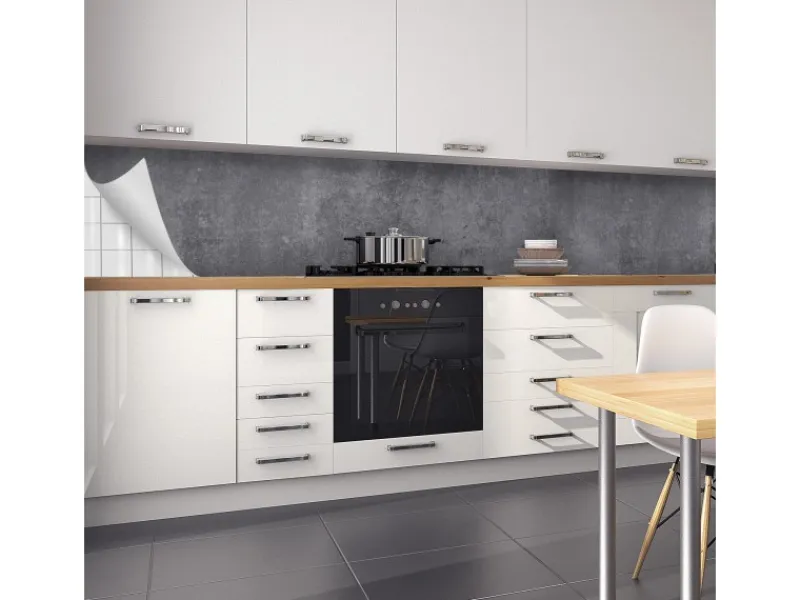 Küchenrückwände<Myspotti Küchenrückwandfolie Concrete Black Selbstklebend 450 cm x 60 cm
