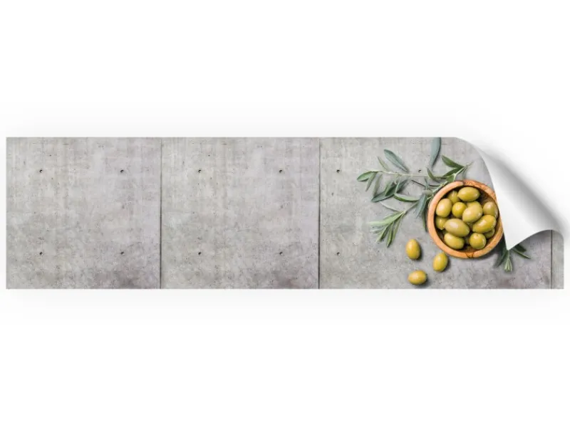 Küchenrückwände<Myspotti Küchenrückwandfolie Olive and Concrete Selbstklebend 220 cm x 60 cm