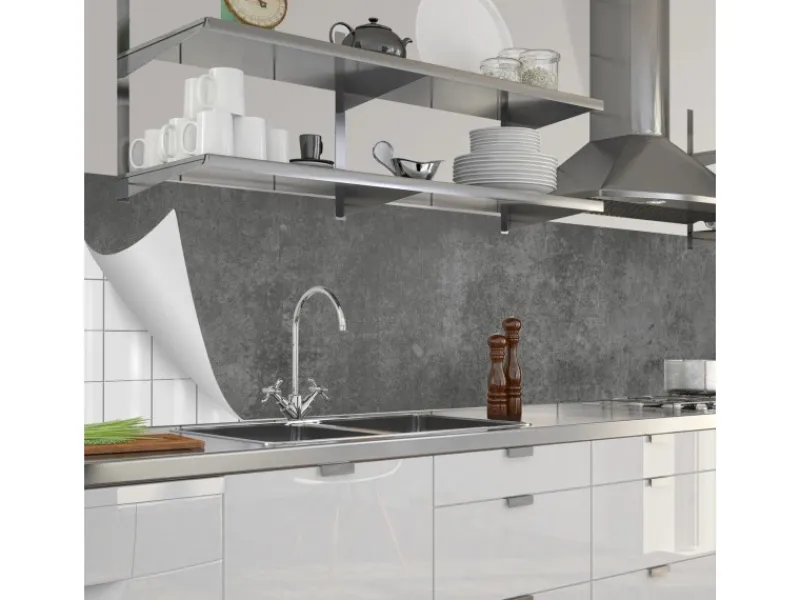 Küchenrückwände<Myspotti Küchenrückwandfolie Concrete Black Selbstklebend 280 cm x 60 cm