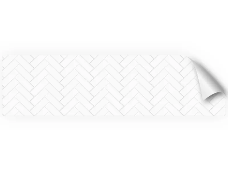 Clearance Myspotti Küchenrückwandfolie Herringbone Tile White Selbstklebend 220 cm x 60 cm