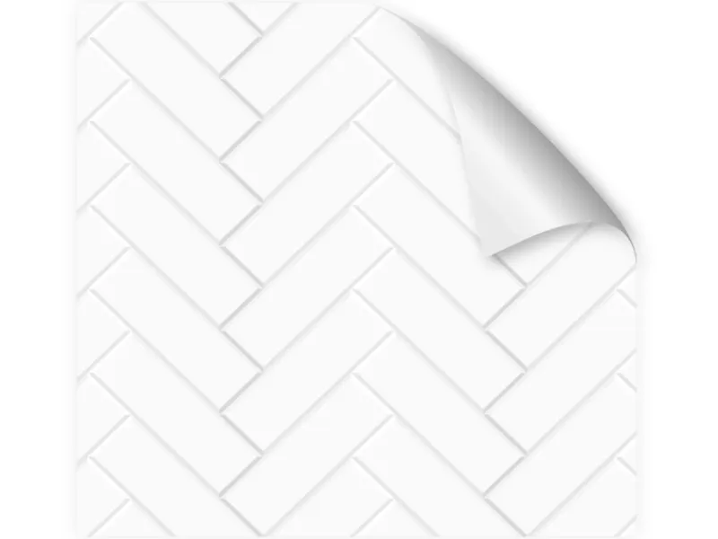 Clearance Myspotti Küchenrückwandfolie Herringbone Tile White Selbstklebend 220 cm x 60 cm