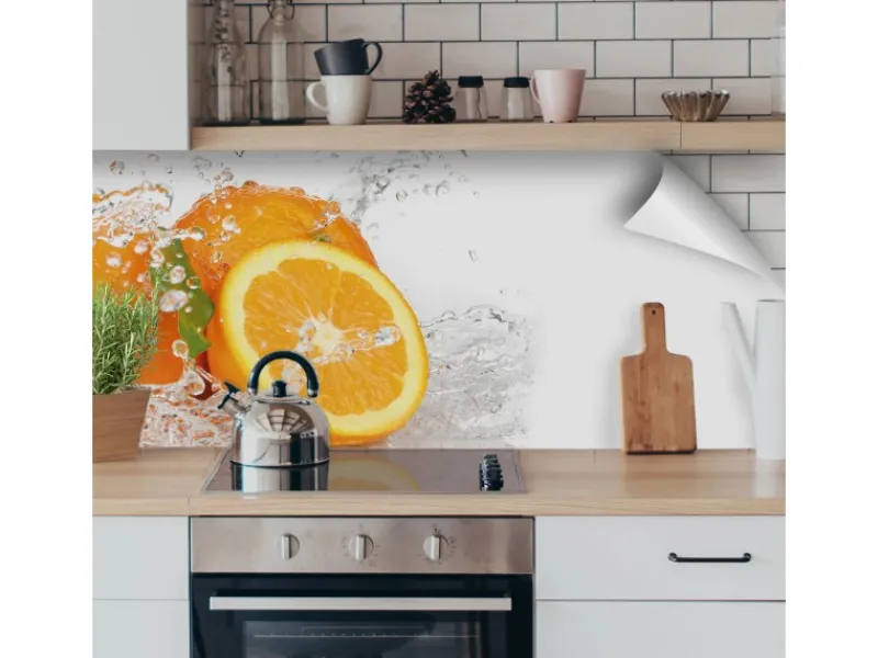 Küchenrückwände<Myspotti Küchenrückwandfolie Aqua Orange Selbstklebend 220 cm x 60 cm