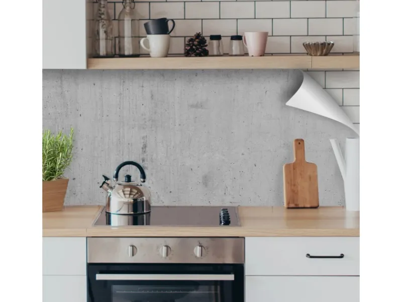 Myspotti Küchenrückwandfolie Blank Selbstklebend 220 cm x 60 cm Betonwand