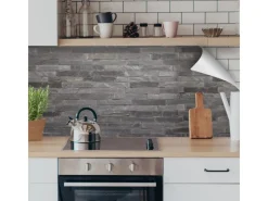 Best Myspotti Küchenrückwandfolie Black Bricks Selbstklebend 220 cm x 60 cm