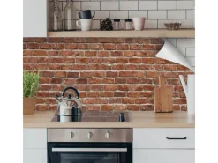 Online Myspotti Küchenrückwandfolie Brick Wall Selbstklebend 220 cm x 60 cm Ziegelrot