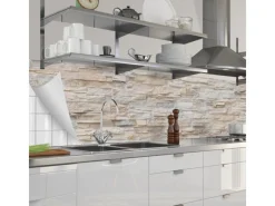 Discount Myspotti Küchenrückwandfolie Bruchsteinwand Beige Selbstklebend 280 cm x 60 cm