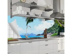 Myspotti Küchenrückwandfolie Seychellen Selbstklebend 280 cm x 60 cm< Küchenrückwände