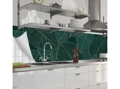 Clearance Myspotti Küchenrückwandfolie Leaves Green Selbstklebend 280 cm x 60 cm