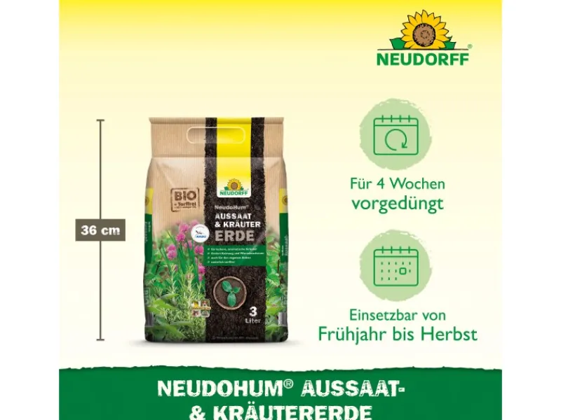 Neudorff Töpfe<NeudoHum Aussaat- und Kräutererde 3 l torffrei