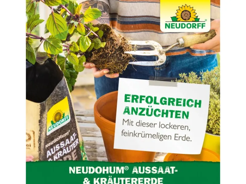 Neudorff Töpfe<NeudoHum Aussaat- und Kräutererde 3 l torffrei