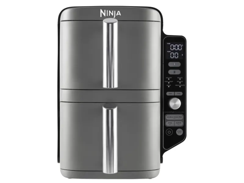 Online Ninja Heißluftfritteuse Double Stack XL SL400EU m. 2 Ebenen 9,5 l Grau
