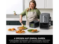 Online Ninja Heißluftfritteuse Double Stack XL SL400EU m. 2 Ebenen 9,5 l Grau