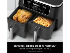 Hot Ninja Heißluftfritteuse Foodi Max AF400EU Dual Zone Schwarz