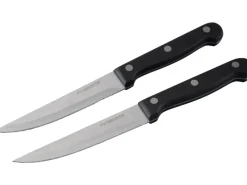 Nirosta Küchenhelfer<Steakmesser Mega 21 cm Schwarz 2 Stück