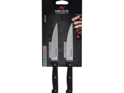 Nirosta Küchenhelfer<Steakmesser Mega 21 cm Schwarz 2 Stück