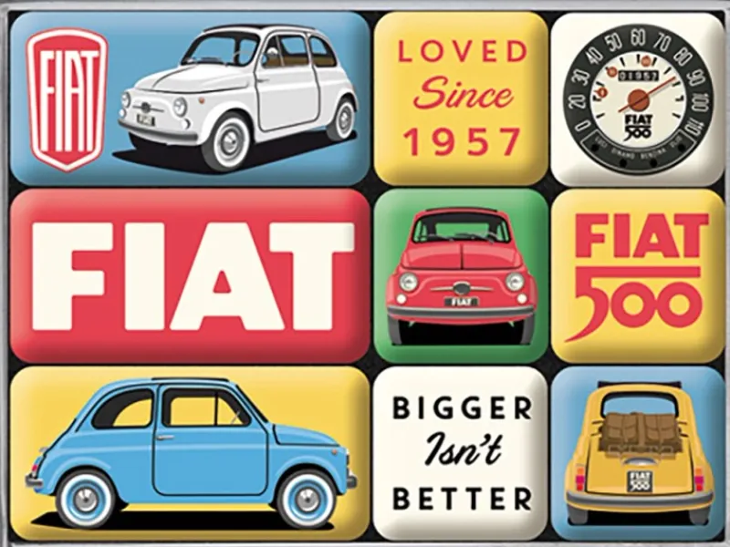 Nostalgic-Art Kühlschränke<Magnet-Set Fiat 500 Loved Since 1957