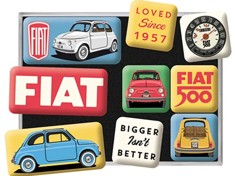 Nostalgic-Art Kühlschränke<Magnet-Set Fiat 500 Loved Since 1957