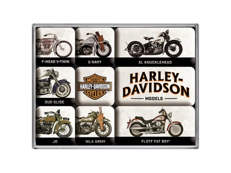 Nostalgic-Art Magnet-Set Harley Davidson Model Chart 9 Stück< Kühlschränke|Küchenhelfer