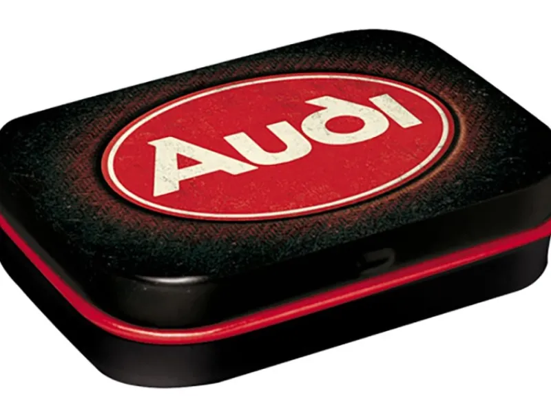 New Nostalgic-Art Pillendose Audi Logo Red Shine