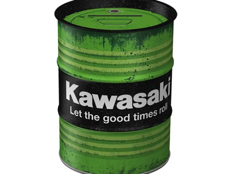 Nostalgic-Art Spardose Ölfass Kawasaki - Let the good times roll Ø 9,3 x 11,7 cm< Vorratsbehälter|Vorratsdosen