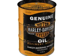 Hot Nostalgic-Art Spardose Ölfass Harley-Davidson - Genuine Oil Ø 9,3 cm x 11,7 cm