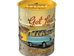 Outlet Nostalgic-Art Spardose Ölfass VW Bulli - Let's Get Lost Ø 9,3 cm x 11,7 cm