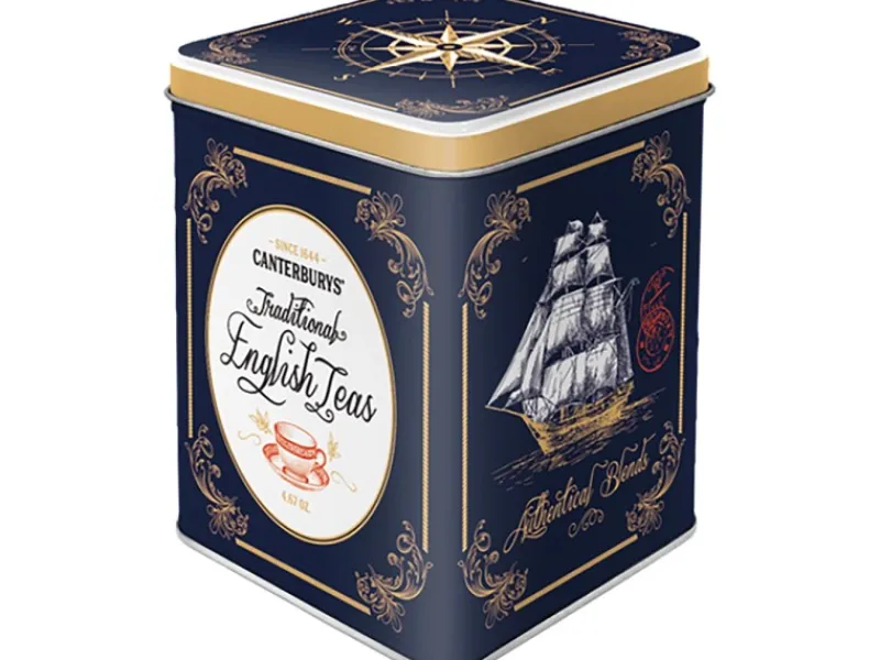 Nostalgic-Art Vorratsdosen<Teedose Traditional English Teas 9,5 x 7,5 x 7,5 cm Dunkelblau