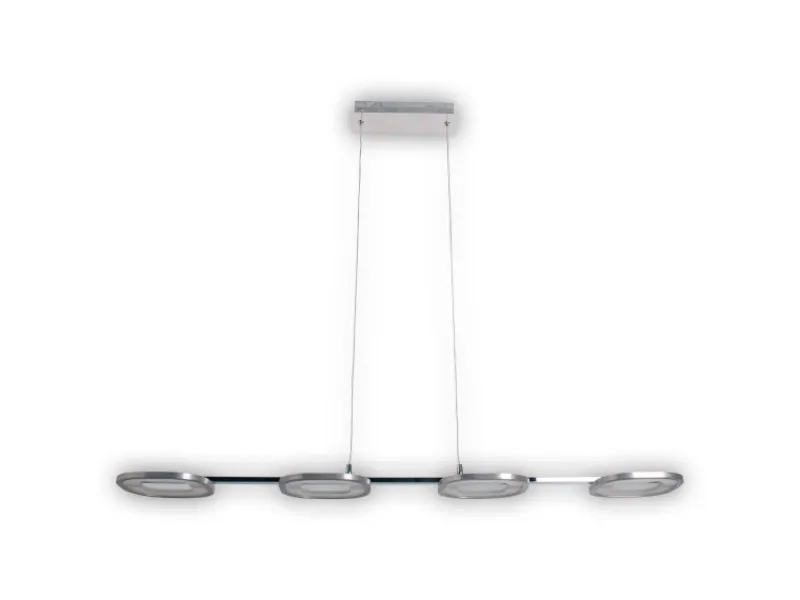 Näve Kücheninseln<LED-Pendelleuchte Beam Stahl-Blank 150 cm x 100 cm x 16 cm 4er-Set