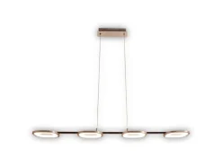 Näve Kücheninseln<LED-Pendelleuchte Beam Stahl-Blank 150 cm x 100 cm x 16 cm 4er-Set