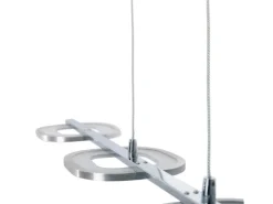 Näve Kücheninseln<LED-Pendelleuchte Beam Stahl-Blank 150 cm x 100 cm x 16 cm 4er-Set
