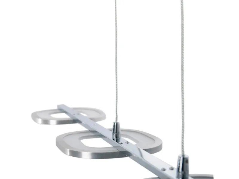 Näve Kücheninseln<LED-Pendelleuchte Beam Stahl-Blank 150 cm x 100 cm x 16 cm 4er-Set
