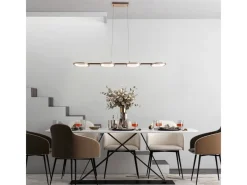 Näve Kücheninseln<LED-Pendelleuchte Beam Stahl-Blank 150 cm x 100 cm x 16 cm 4er-Set