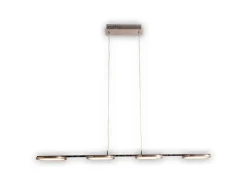 Näve Kücheninseln<LED-Pendelleuchte Beam Stahl-Blank 150 cm x 100 cm x 16 cm 4er-Set