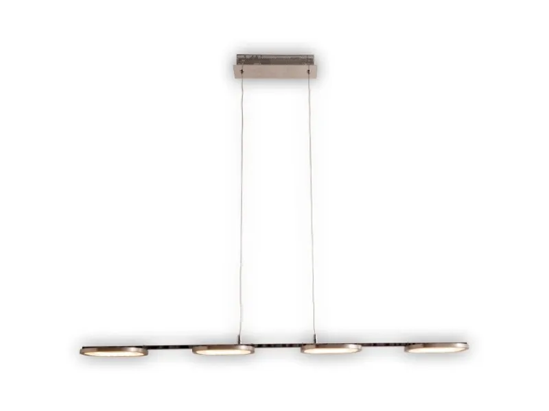 Näve Kücheninseln<LED-Pendelleuchte Beam Stahl-Blank 150 cm x 100 cm x 16 cm 4er-Set