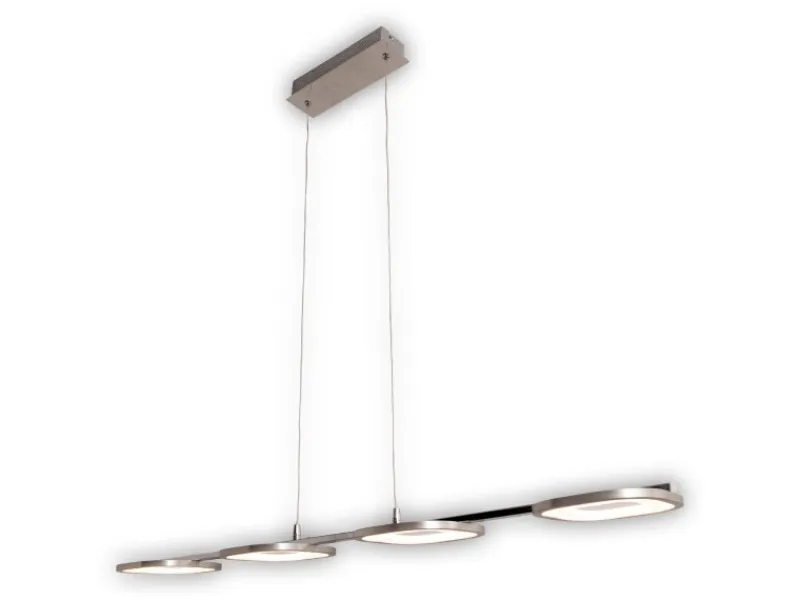 Näve Kücheninseln<LED-Pendelleuchte Beam Stahl-Blank 150 cm x 100 cm x 16 cm 4er-Set