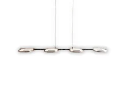 Näve Kücheninseln<LED-Pendelleuchte Beam Stahl-Blank 150 cm x 100 cm x 16 cm 4er-Set