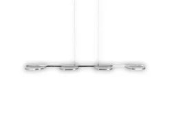 Näve Kücheninseln<LED-Pendelleuchte Beam Stahl-Blank 150 cm x 100 cm x 16 cm 4er-Set