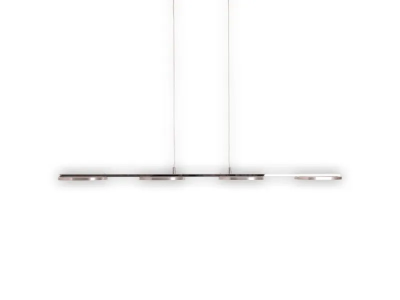 Näve Kücheninseln<LED-Pendelleuchte Beam Stahl-Blank 150 cm x 100 cm x 16 cm 4er-Set